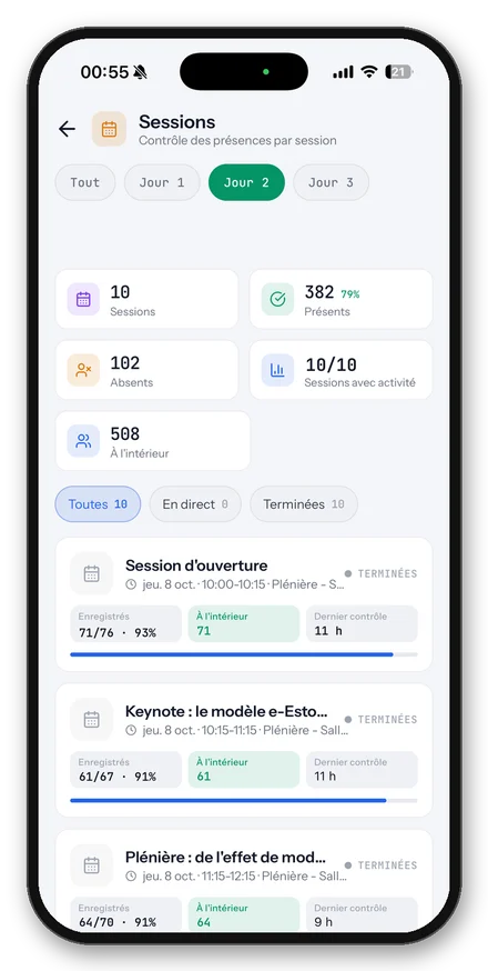 لقطة من تطبيق OnEvent