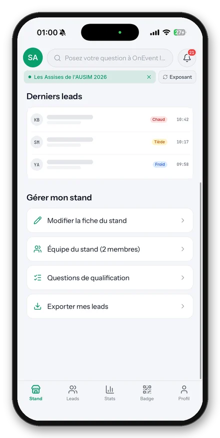 لقطة من تطبيق OnEvent